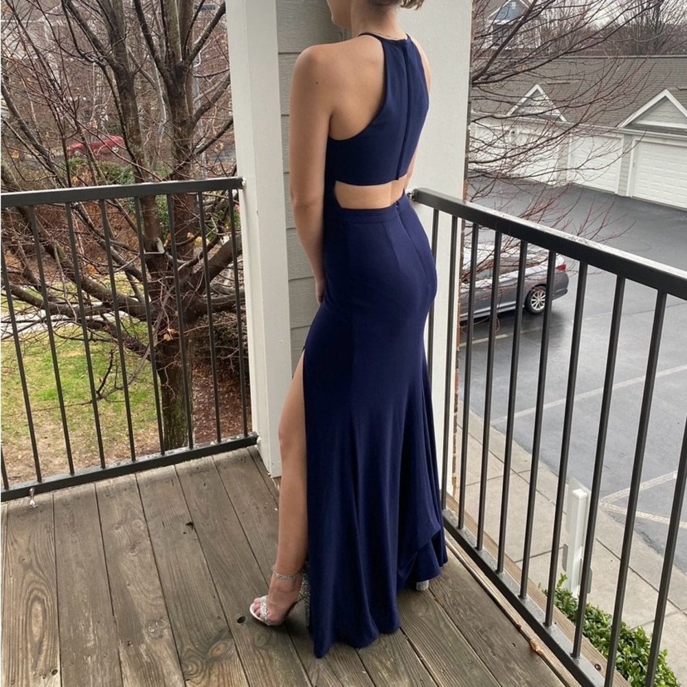 Sherri Hill Navy Fitted Formal/Prom Dress